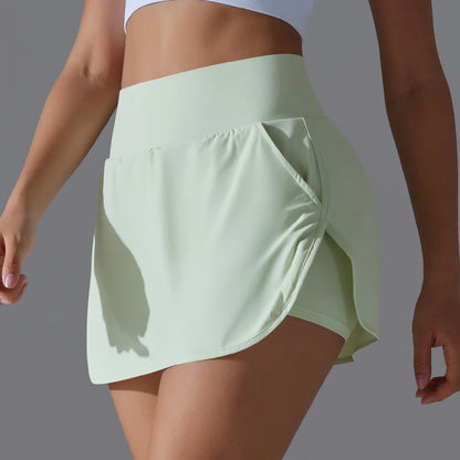 Women’s Athletic Tennis Skirt with Pockets – Built-In Shorts Skort