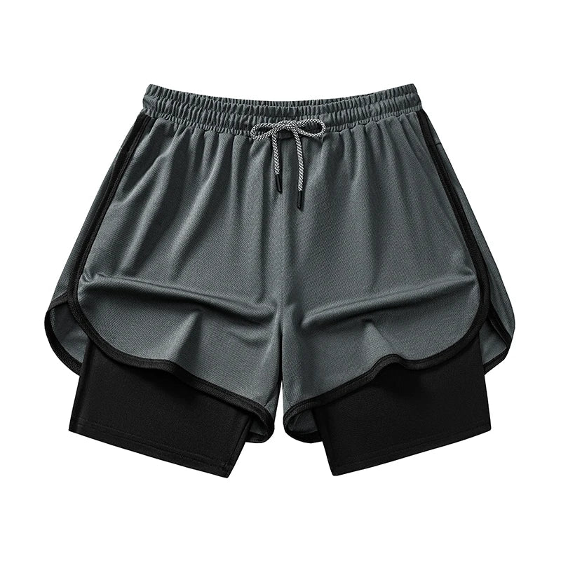 Men’s 2-in-1 Gym Running Shorts – Quick Dry Workout & Training Activewear