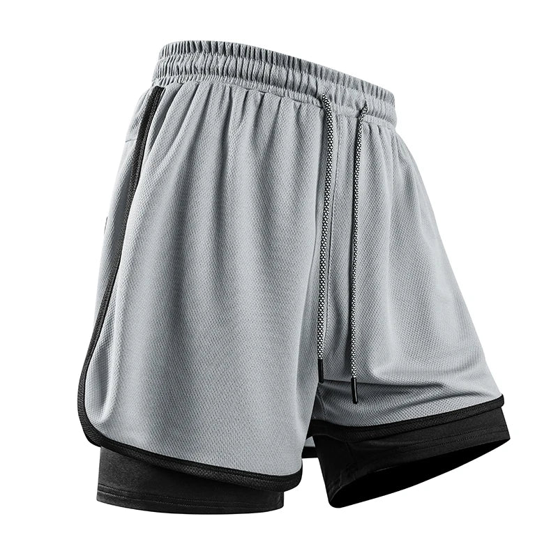 Men’s 2-in-1 Gym Running Shorts – Quick Dry Workout & Training Activewear