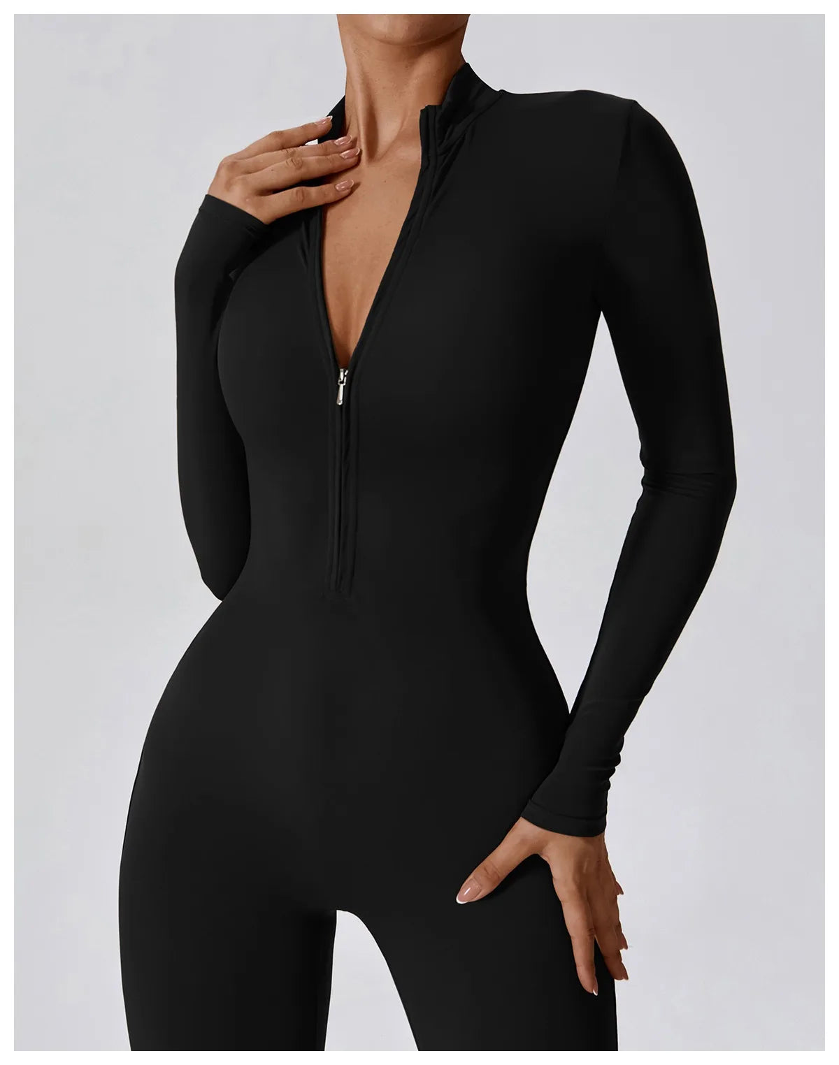 Warm Plush One-Piece Fitness Jumpsuit for Women | Long Sleeve Gym Wear