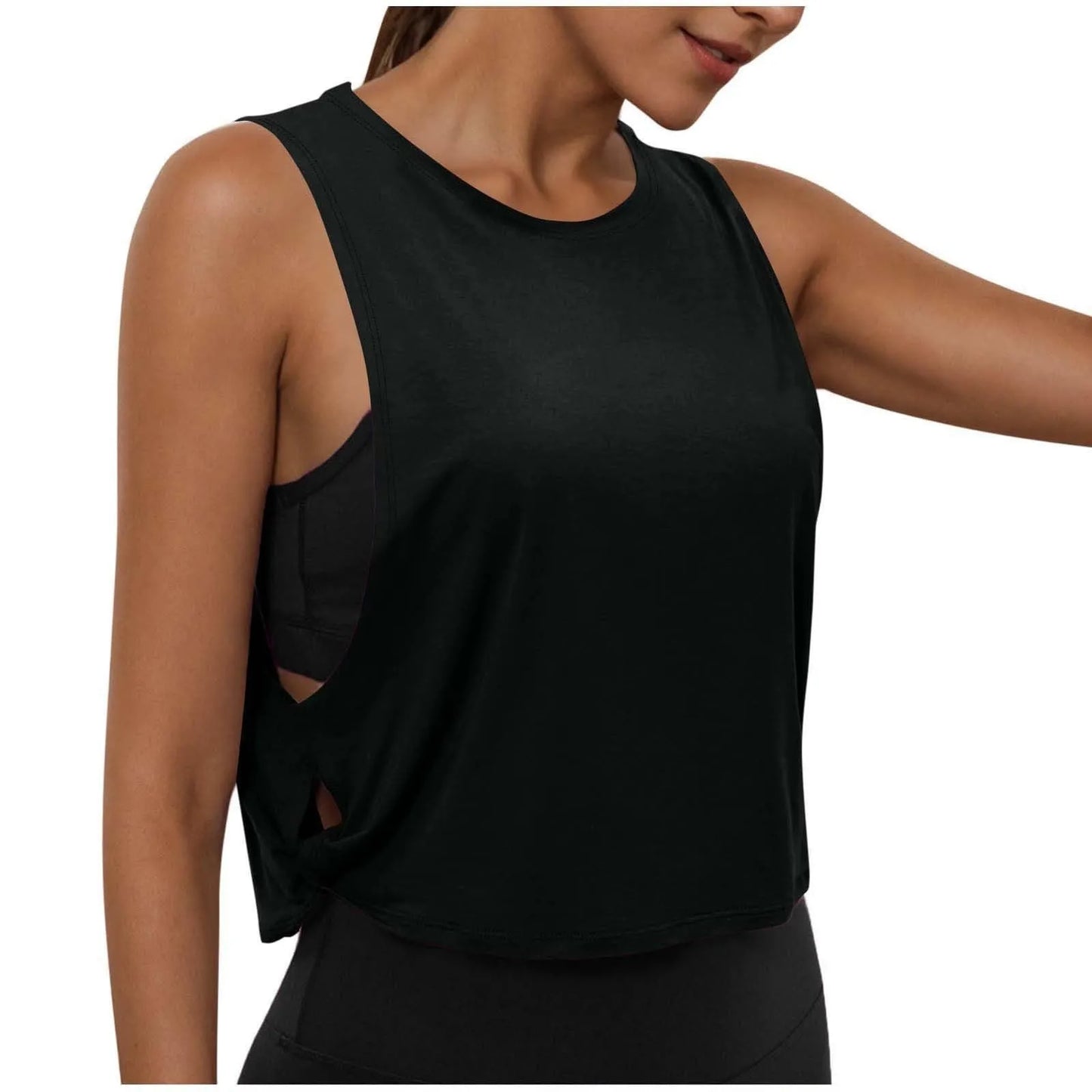 Women’s Sleeveless Breathable Workout Tank Top – Lightweight Yoga & Gym Crop Vest