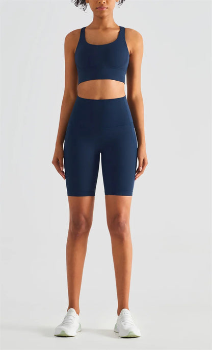 Seamless High Waist Workout Shorts for Women | Gym, Yoga & Cycling Shorts with Pockets