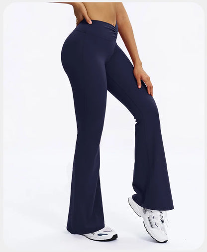 High-Waisted Flare Yoga Pants – Sculpting Push-Up Bell Bottom Leggings