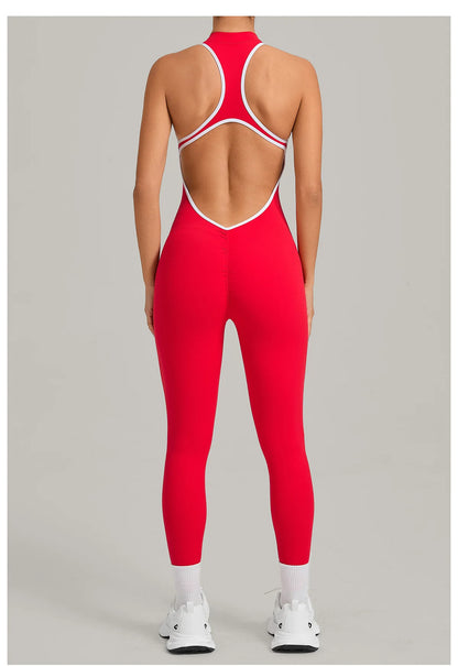 Women’s Padded Sports Jumpsuit – Fitness Overalls Gym Workout Set