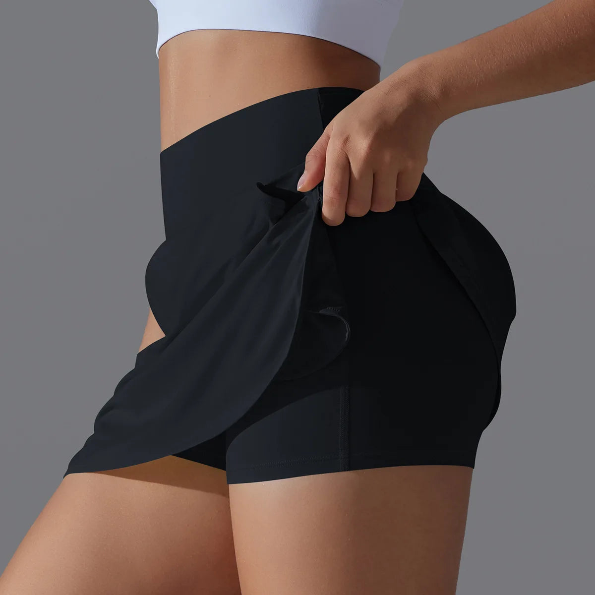 Women’s Athletic Tennis Skirt with Pockets – Built-In Shorts Skort