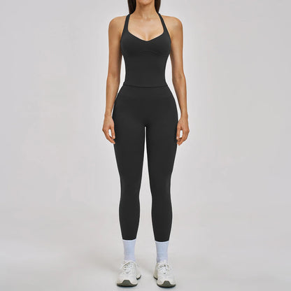 Women’s 2PCS Yoga Set – High Waist Leggings & Sports Bra Gym Workout Outfit