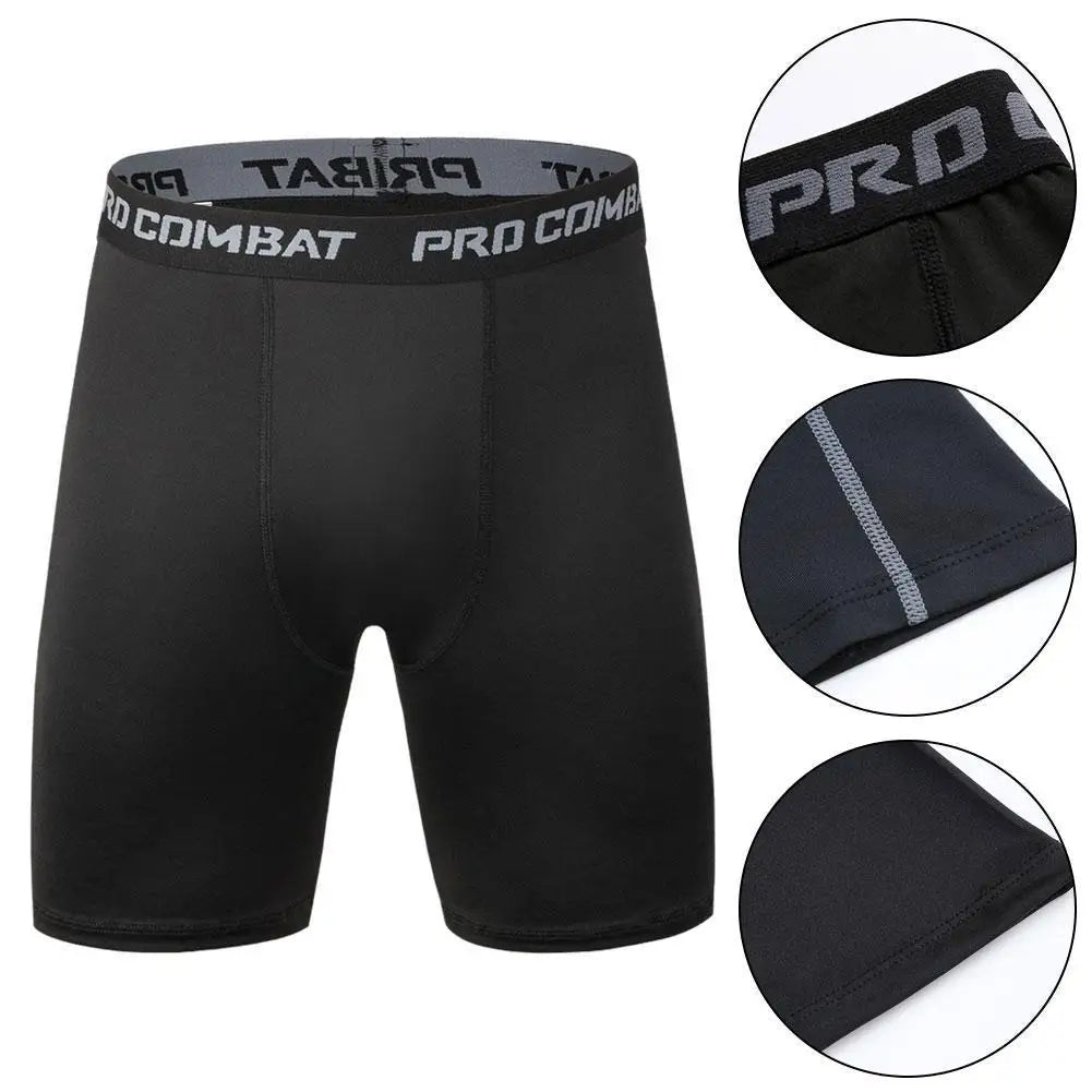 Men’s 2-in-1 Gym Shorts with Compression Tights – Bodybuilding Workout Training Shorts