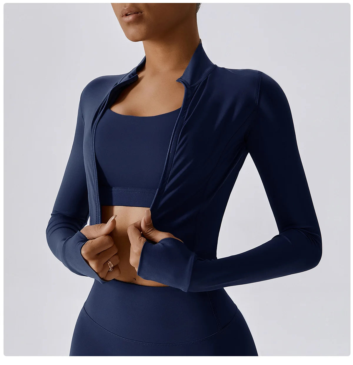 Women’s Quick-Dry Fitness Jacket – Zip-Up Long Sleeve Workout & Yoga Training Top
