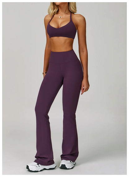 Yoga Set Women's Sportswear Yoga Suit Sports Top High Waist Leggings Two Piece Workout Clothes Fitness Gym Sets Athletic Wear