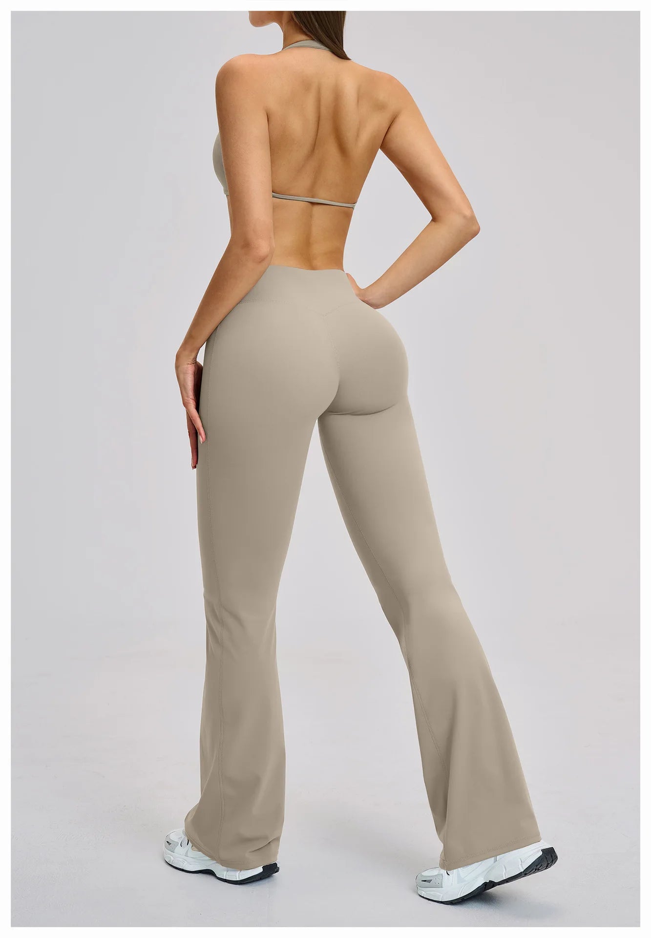 Women’s Flare Leggings Set with Hollow Back Sports Bra | Gym & Yoga