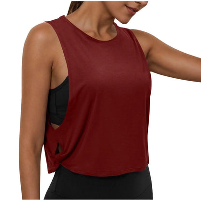 Women’s Sleeveless Breathable Workout Tank Top – Lightweight Yoga & Gym Crop Vest