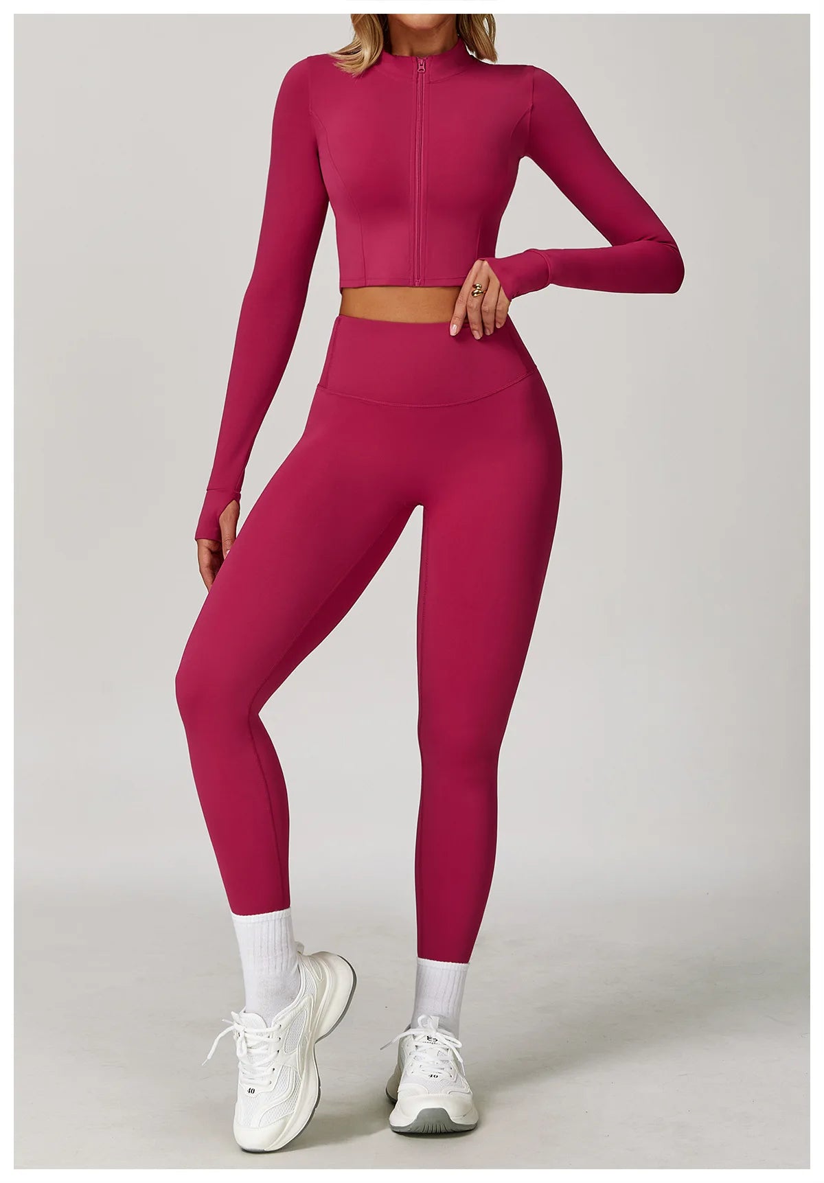 Women’s Quick-Dry Fitness Jacket – Zip-Up Long Sleeve Workout & Yoga Training Top