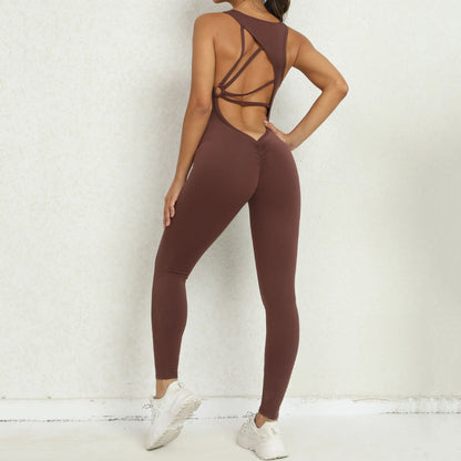Sporty Women’s One-Piece Jumpsuit – Gym Fitness Yoga Activewear Set