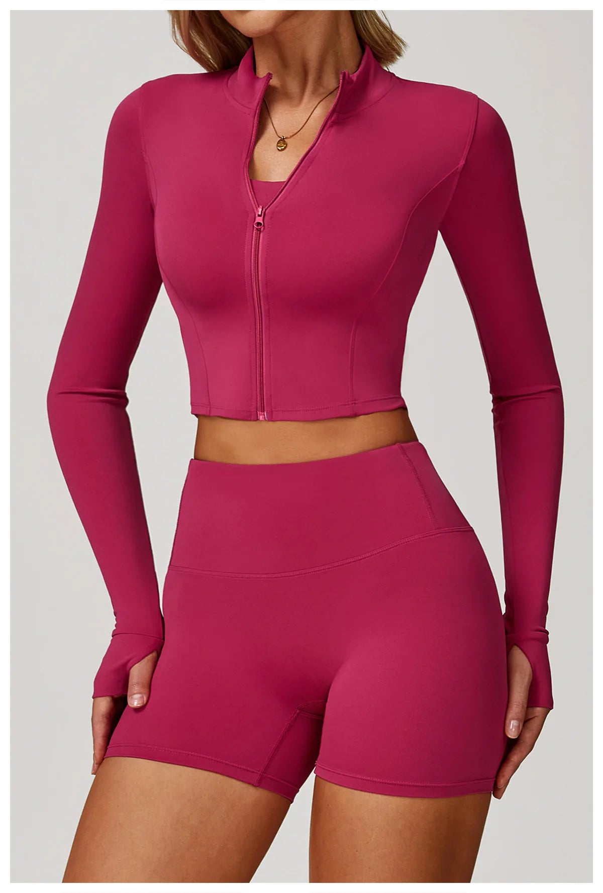 Women’s Quick-Dry Fitness Jacket – Zip-Up Long Sleeve Workout & Yoga Training Top