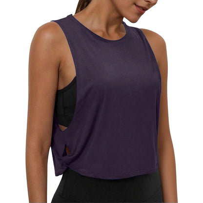 Women’s Sleeveless Breathable Workout Tank Top – Lightweight Yoga & Gym Crop Vest