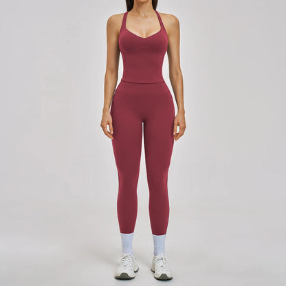 Women’s 2PCS Yoga Set – High Waist Leggings & Sports Bra Gym Workout Outfit