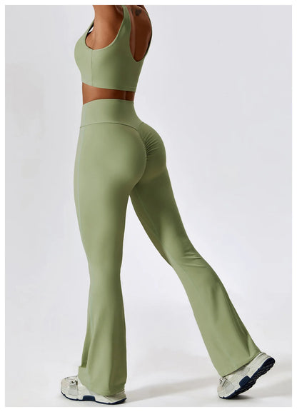 Women’s Seamless Activewear Set – Long Sleeve Crop Top & Sculpting Gym Leggings (2PCS)