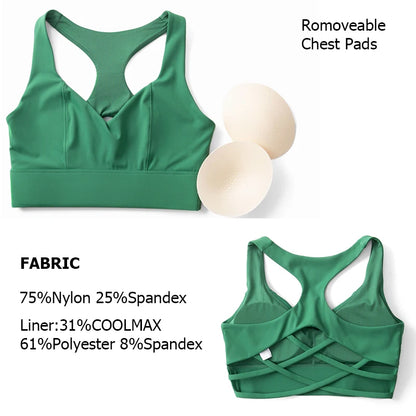 Women’s High Impact Push-Up Sports Bra – Seamless Stretch Gym Crop Top