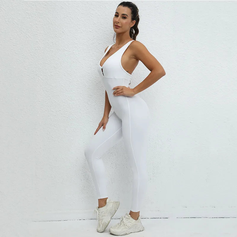 Sporty Women’s One-Piece Jumpsuit – Gym Fitness Yoga Activewear Set