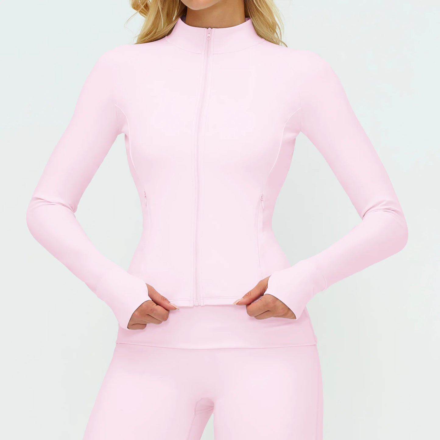 Women’s Zip-Up Performance Jacket – Long Sleeve Quick-Dry Gym & Yoga Activewear