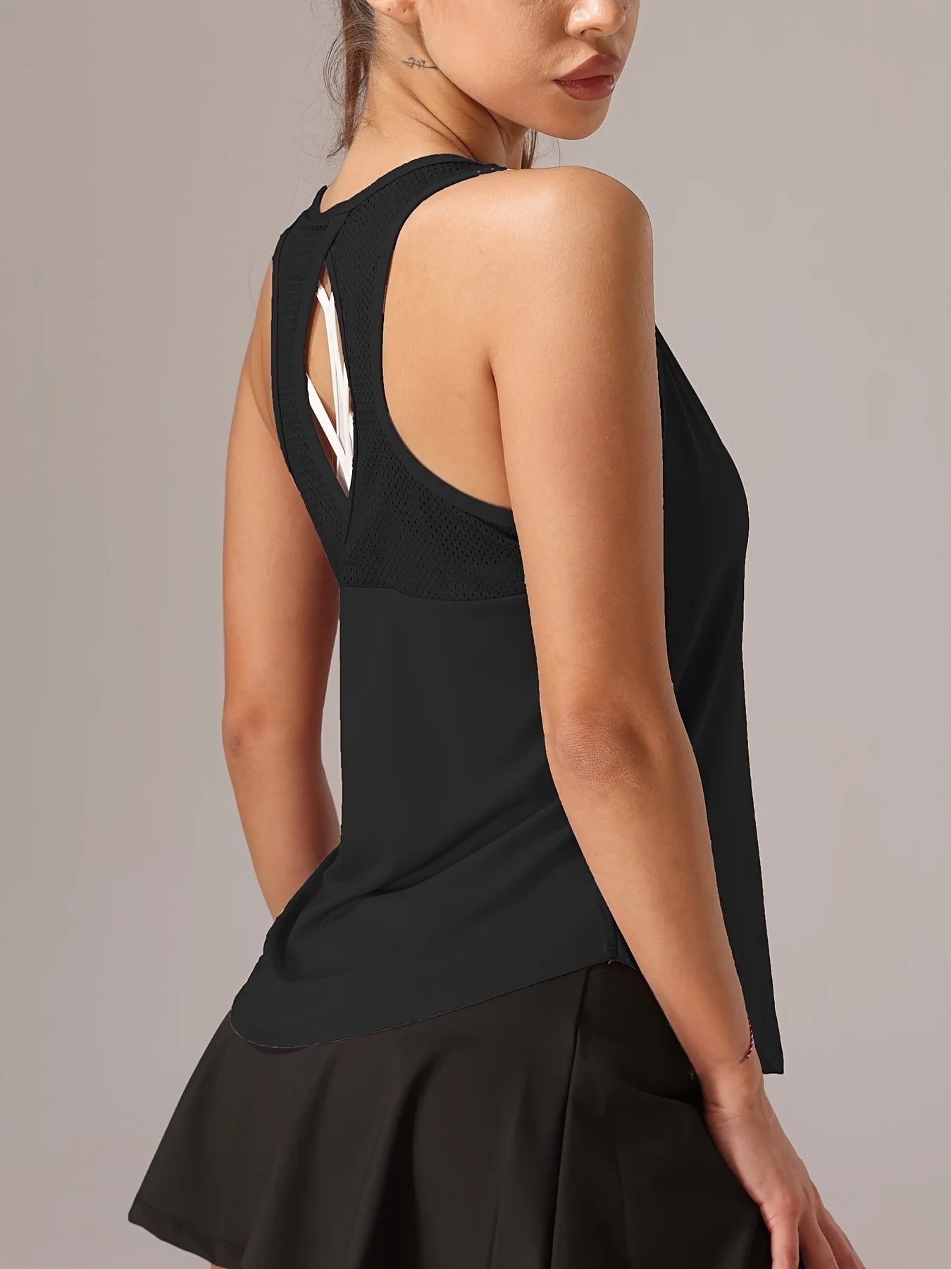 Women’s Performance Mesh Workout Tank – Sleeveless Gym, Tennis & Training Top