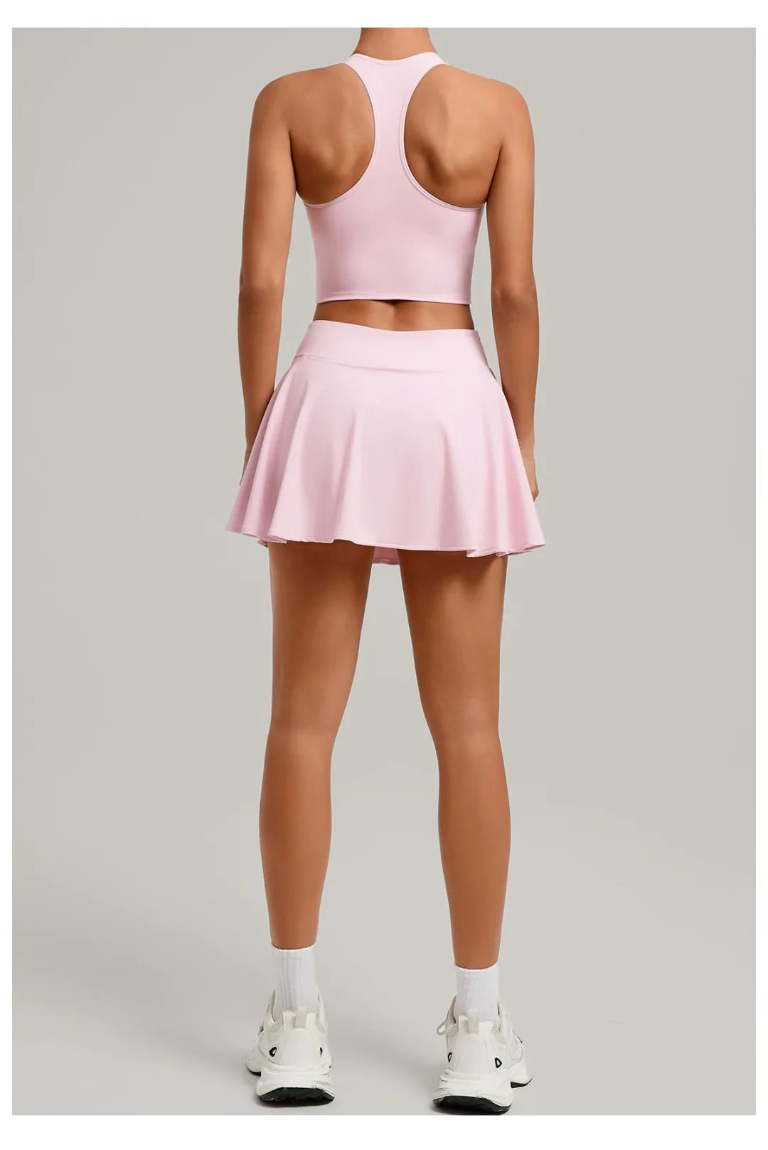 Women’s Tennis Skirt Set – High Waist Activewear with Pockets