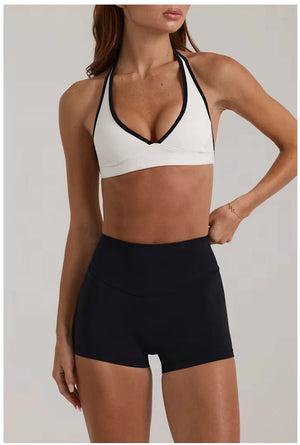 Women’s High Elastic Activewear Set – Seamless Sports Bra & Biker Shorts