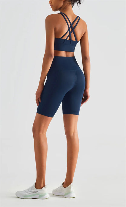 Seamless High Waist Workout Shorts for Women | Gym, Yoga & Cycling Shorts with Pockets