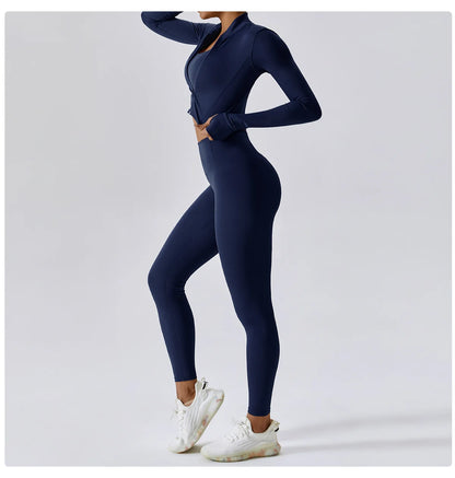 Women’s Quick-Dry Fitness Jacket – Zip-Up Long Sleeve Workout & Yoga Training Top