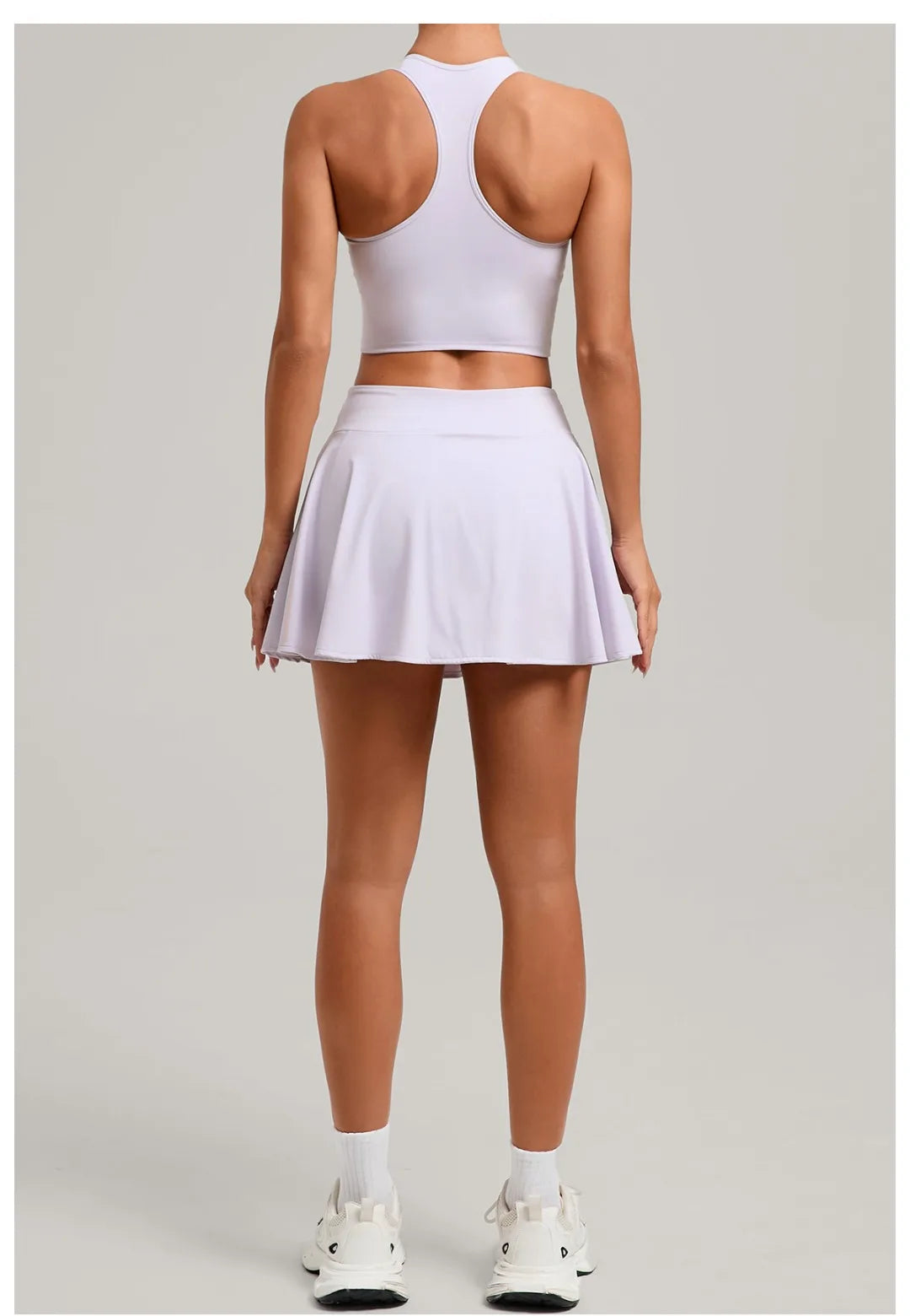 Women’s Tennis Skirt Set – High Waist Activewear with Pockets