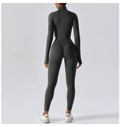 Women’s Quick-Dry Fitness Jacket – Zip-Up Long Sleeve Workout & Yoga Training Top