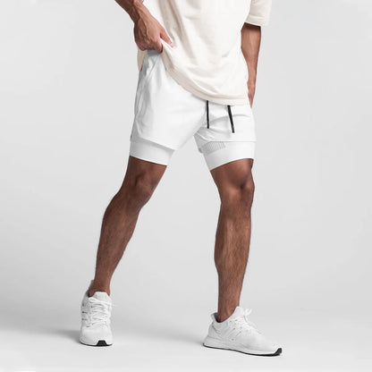 Men’s Double Layer Workout Shorts – Quick-Dry Gym, Running & Fitness Wear