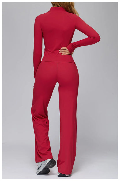 Women’s Zip-Up Performance Jacket – Long Sleeve Quick-Dry Gym & Yoga Activewear