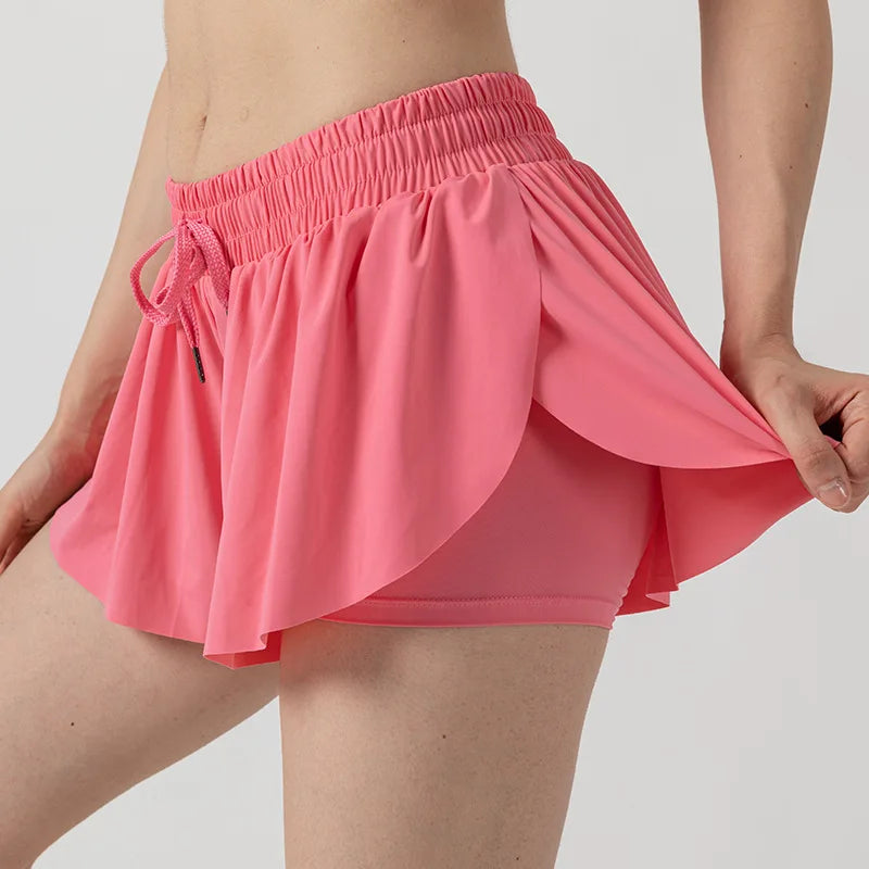 2-in-1 Flowy Skort for Women | Gym, Running, Yoga & Tennis Shorts