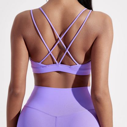 Women’s High Support Cross-Back Sports Bra – Soft Padded Gym & Yoga Top