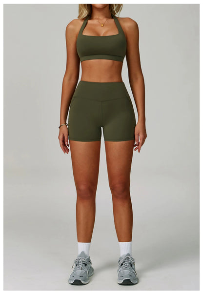 Yoga Set Women's Sportswear Yoga Suit Sports Top High Waist Leggings Two Piece Workout Clothes Fitness Gym Sets Athletic Wear