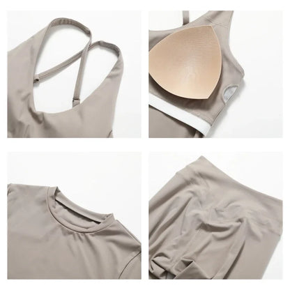 2 Pieces Sportswear Women Yoga Set Gym Clothes Sportswear Yoga Suits Fitness Set Tracksuits Sports Bra Gym High Waist Leggings