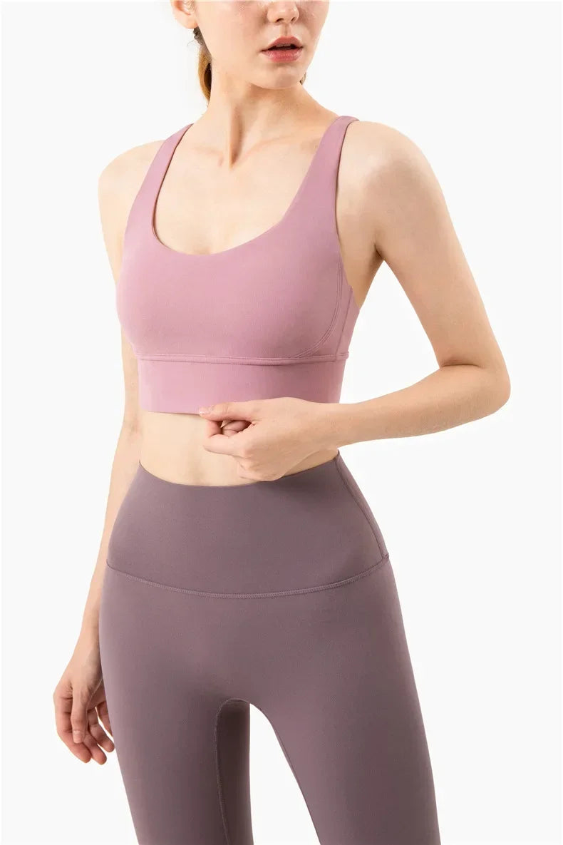 Cross Back Sports Bra for Women | Breathable Fitness & Yoga Top