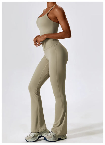 Women’s Seamless Activewear Set – Long Sleeve Crop Top & Sculpting Gym Leggings (2PCS)