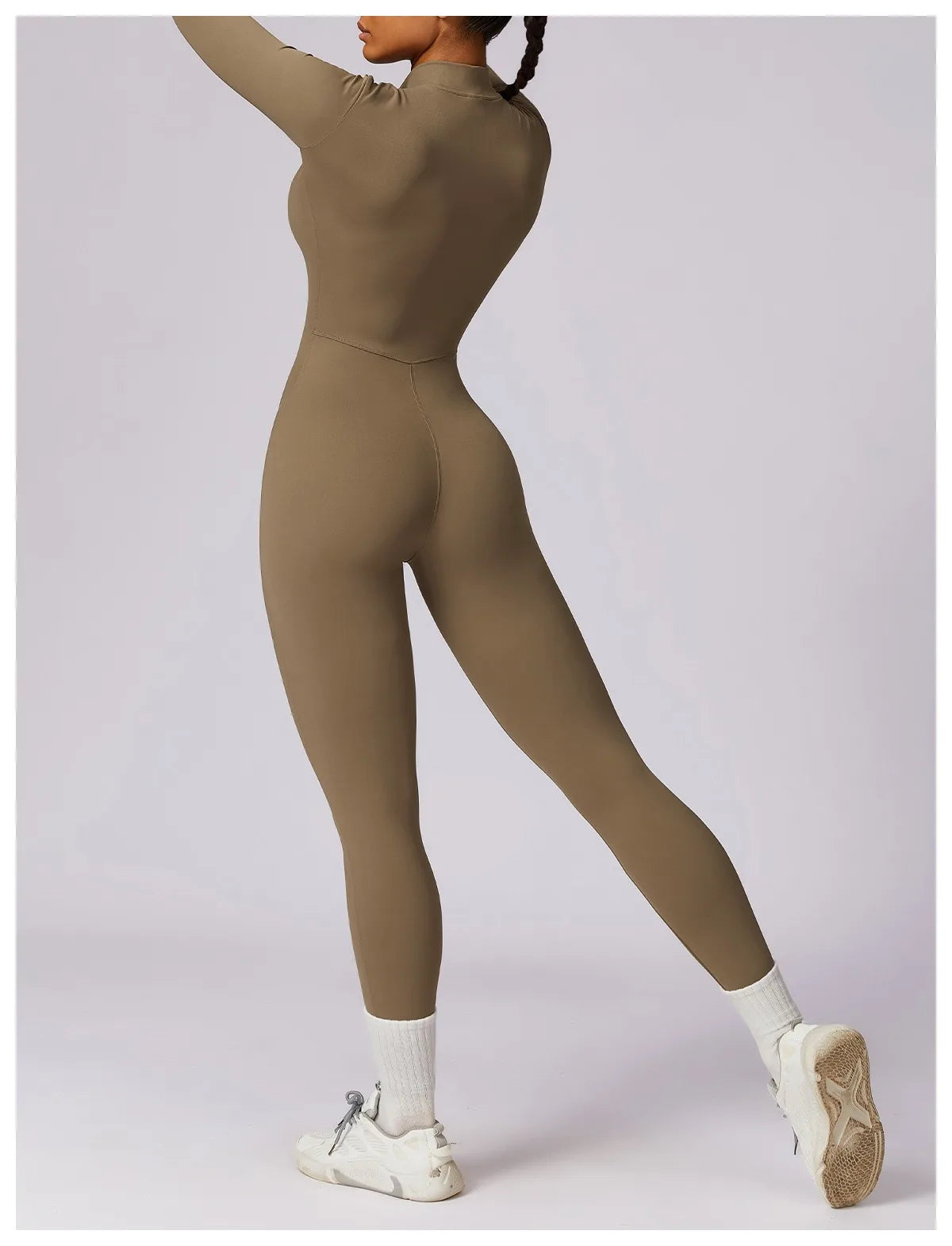 Warm Plush One-Piece Fitness Jumpsuit for Women | Long Sleeve Gym Wear