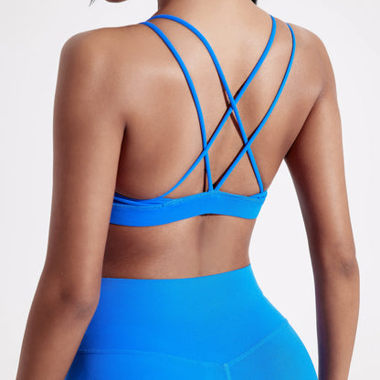 Women’s High Support Cross-Back Sports Bra – Soft Padded Gym & Yoga Top