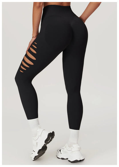 Hollowed Out Seamless Tight Yoga Pants High Waist Yoga Leggings Women Push Up Gym Workout Tights Running Fitness Sports Pants