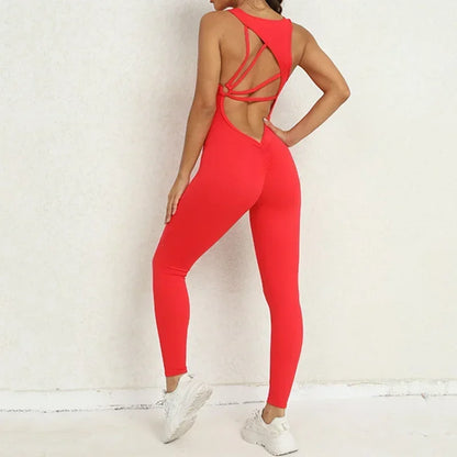 Sporty Women’s One-Piece Jumpsuit – Gym Fitness Yoga Activewear Set