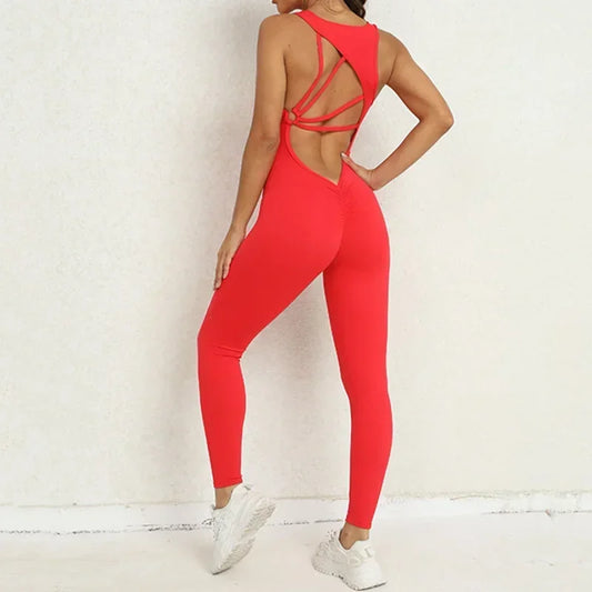 Sporty Women’s One-Piece Jumpsuit – Gym Fitness Yoga Activewear Set