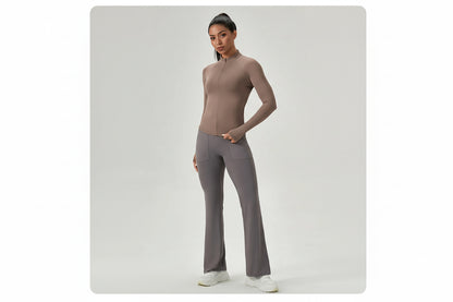 Women's Half-Zip Performance Top – Sculpt Fit Long Sleeve Activewear