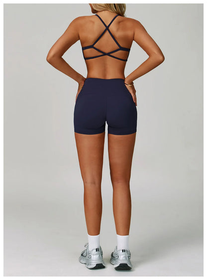 Yoga Set Women's Sportswear Yoga Suit Sports Top High Waist Leggings Two Piece Workout Clothes Fitness Gym Sets Athletic Wear