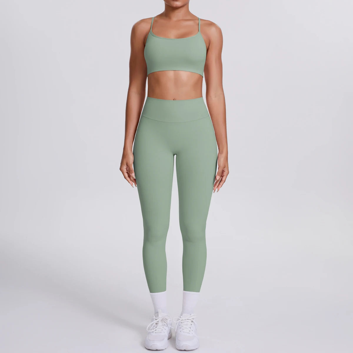 Yoga Suit Sports Set Gym Seamless High Impact Sports Bra Women's High Waist and Hips Tight Peach Buttocks Pants Womens Sportswea