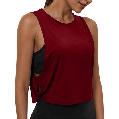 Women’s Sleeveless Breathable Workout Tank Top – Lightweight Yoga & Gym Crop Vest