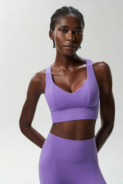 Women’s High Impact Push-Up Sports Bra – Seamless Stretch Gym Crop Top