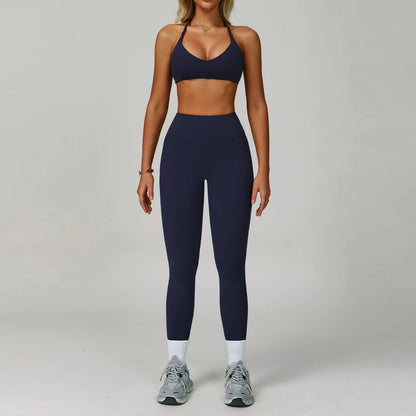 Yoga Set Women's Sportswear Yoga Suit Sports Top High Waist Leggings Two Piece Workout Clothes Fitness Gym Sets Athletic Wear